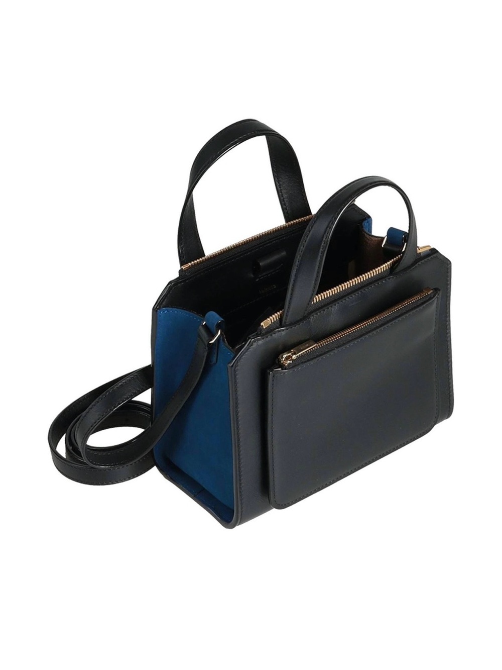 Valextra Black Calf Leather Mini Top Handle Bag